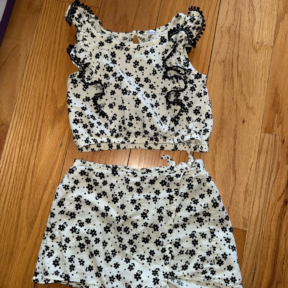 Floral Ruffle Top and Shorts Set